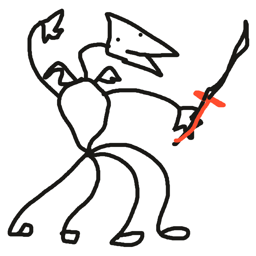 Drawing of dragon lizard guy