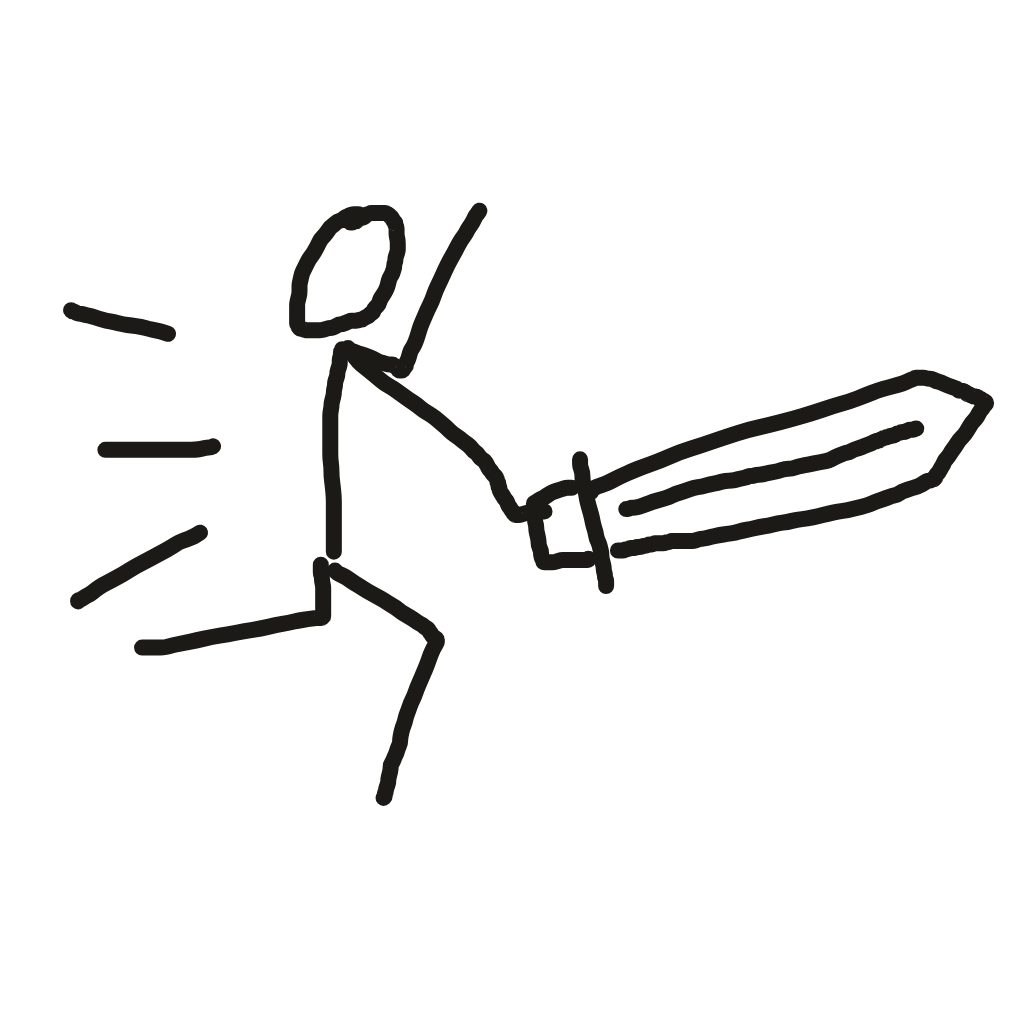 Drawing of fast swordsman