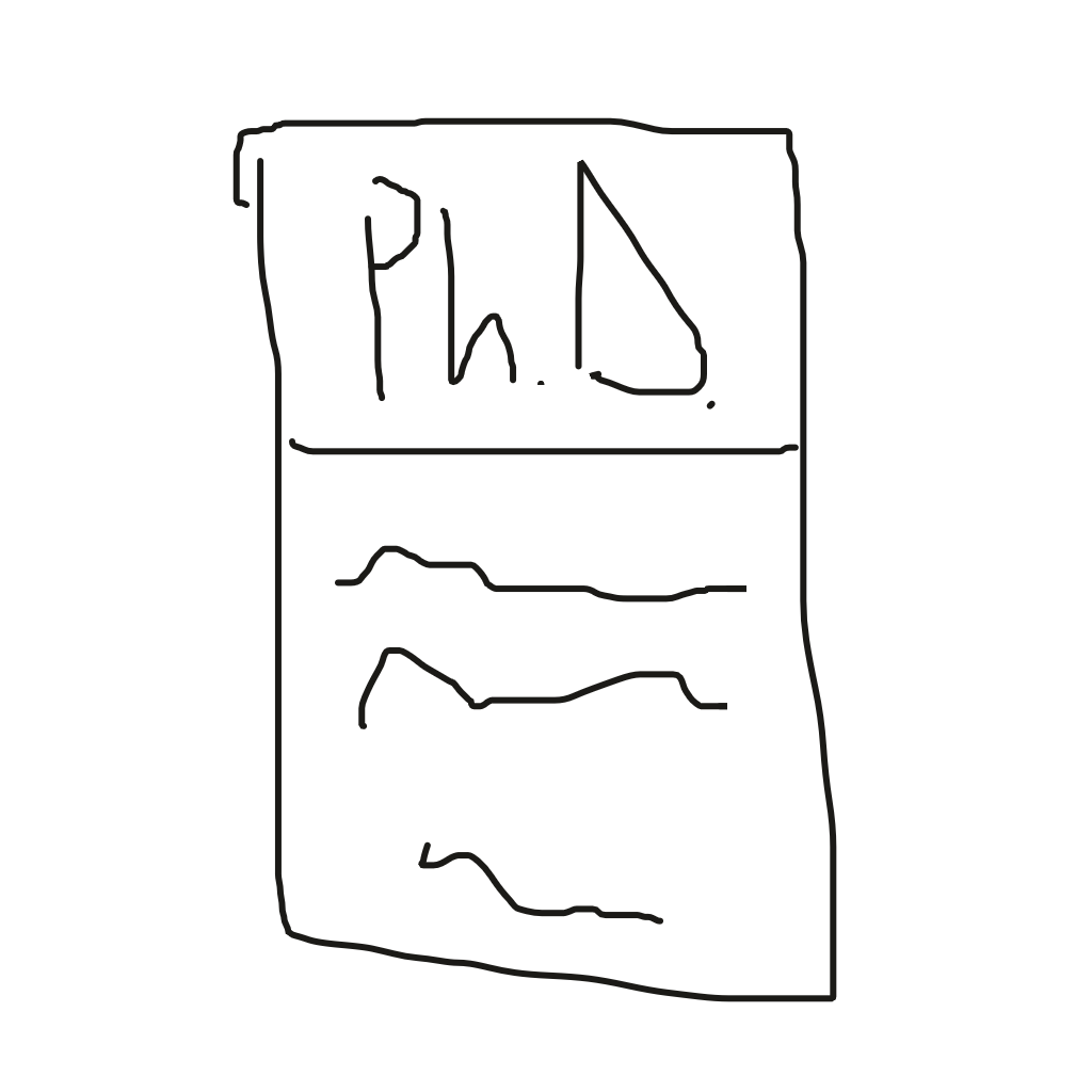 Drawing of Literally a Ph.D., a Drawn to Battle fighter