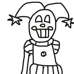 Drawing of Jextar, a user-created fighter in Drawn to Battle