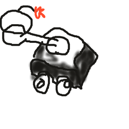 Drawing of Bomb thrower, a user-created fighter in Drawn to Battle