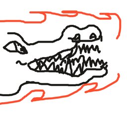 Drawing of croco fire, a user-created fighter in Drawn to Battle