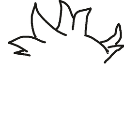 Drawing of hair, a user-created fighter in Drawn to Battle