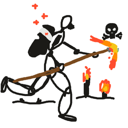 Drawing of Spearbro, a user-created fighter in Drawn to Battle