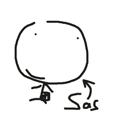 Drawing of Sas, a user-created fighter in Drawn to Battle
