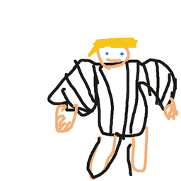 Drawing of naoya, a user-created fighter in Drawn to Battle
