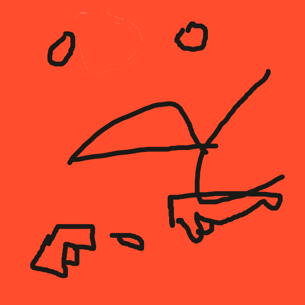 Drawing of dragon w gunn, a Drawn to Battle fighter