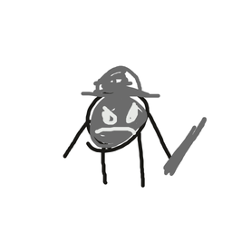 Drawing of t, a user-created fighter in Drawn to Battle