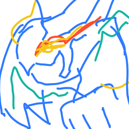 Drawing of 스카이비스트, a user-created fighter in Drawn to Battle