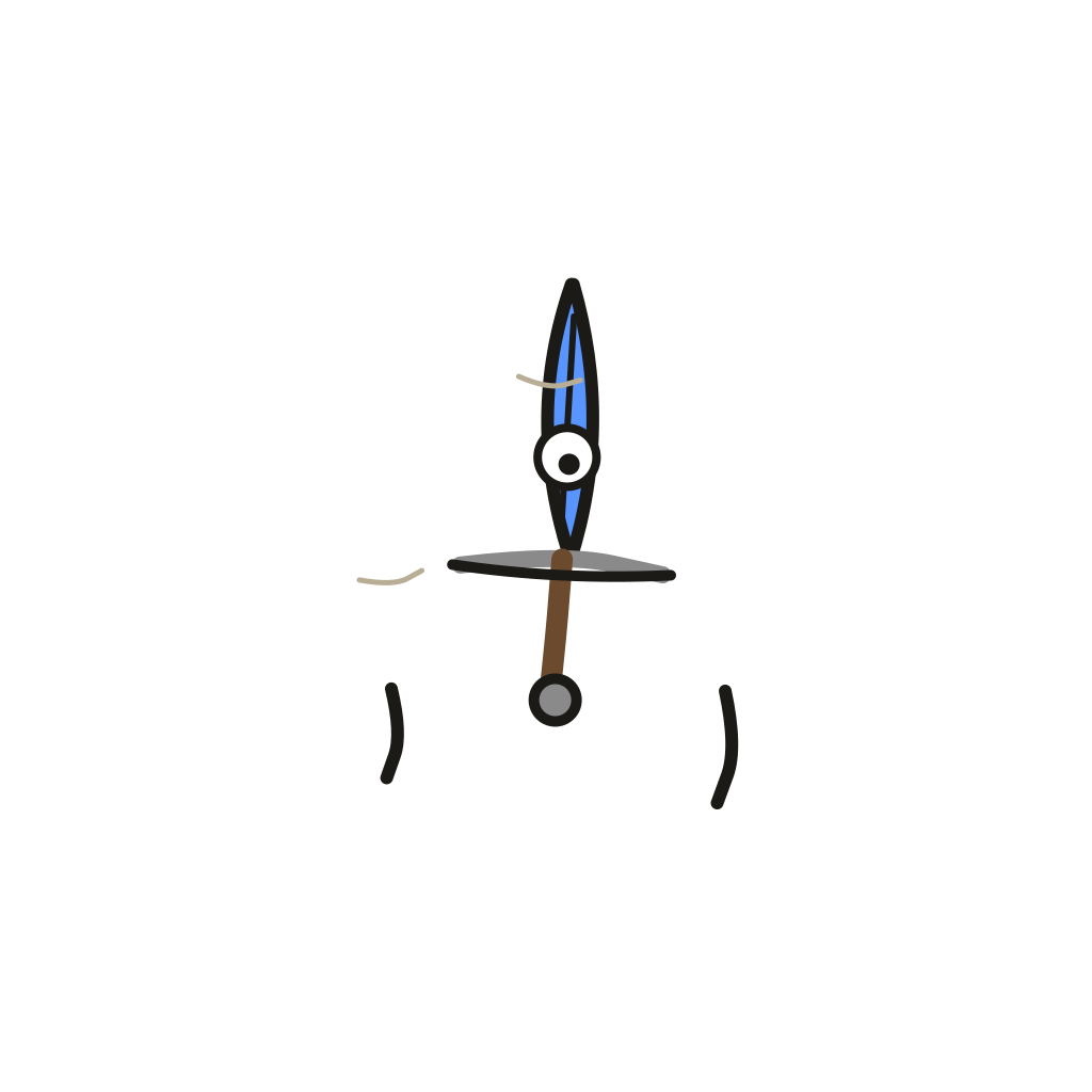 Drawing of Sword With Legs